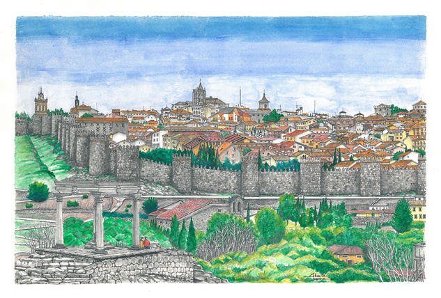 Ávila, desde los Cuatro Postes Mixed Media