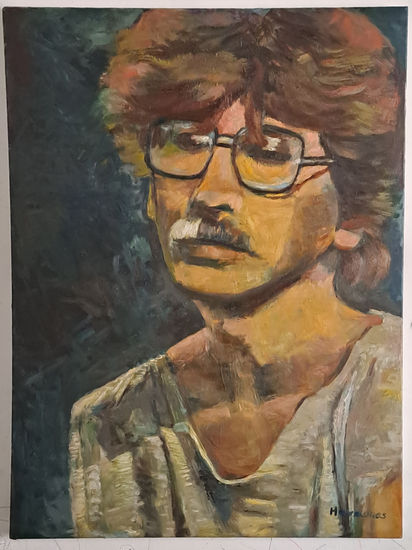 Charly ochentero Oil Textile Portrait