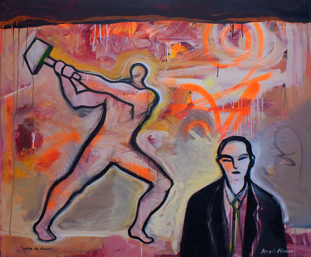 Lucha de clases Acrylic Canvas Figure Painting