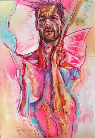 Crisálida Oil Card Figure Painting