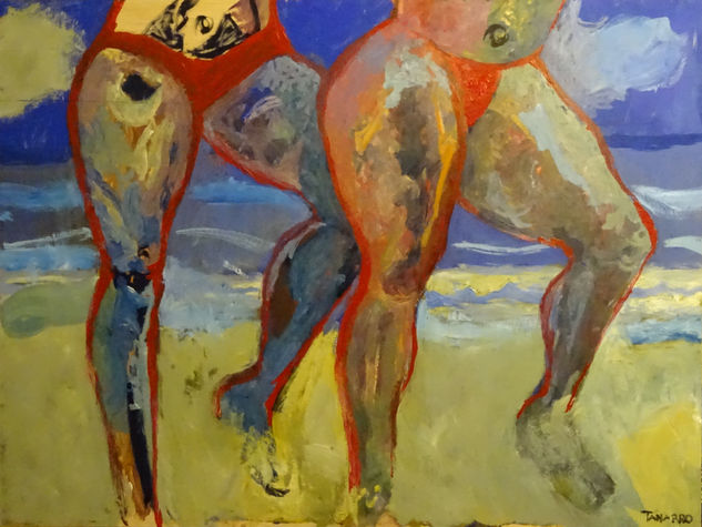 Las Juanis Óleo Tabla Figura