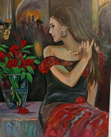 Noche Flamenca Oil Canvas Figure Painting