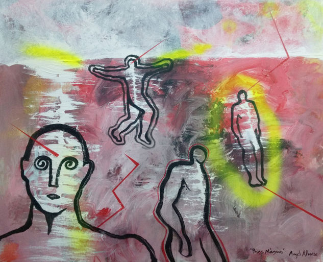Pases mágicos Acrylic Canvas Figure Painting