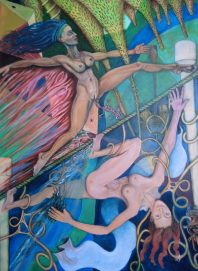 Equilibristas Óleo Lienzo Figura