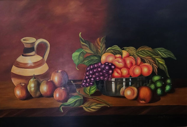 Frutas de mi tierra Óleo Lienzo Bodegones
