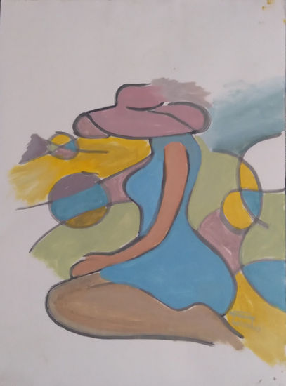Mulher Acrylic Paper Figure Painting