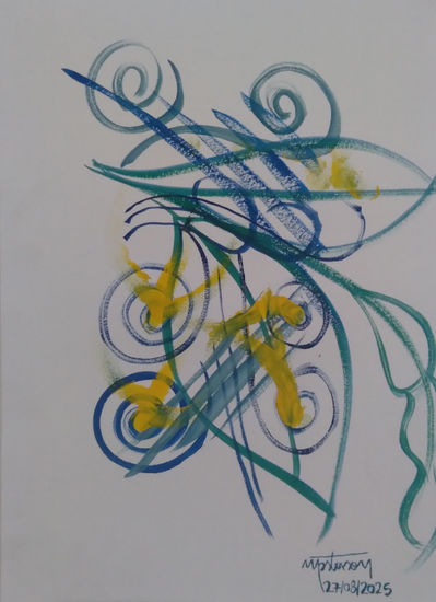 Abstracto Acrylic Paper Figure Painting