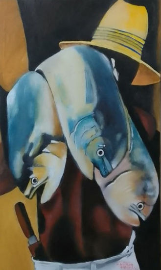 El pescador Acrílico Lienzo Figura