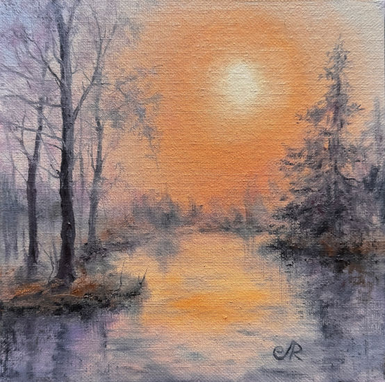 Paisaje Invierno Óleo Tabla Paisaje