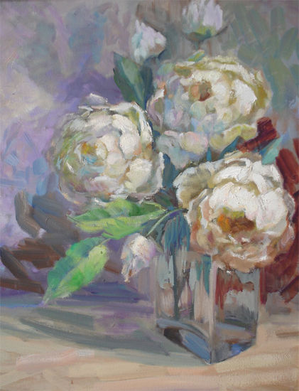 peonias Oil Canvas Landscaping