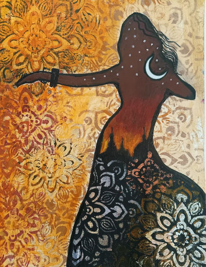 Estrella bohemia. Acrylic Textile Figure Painting