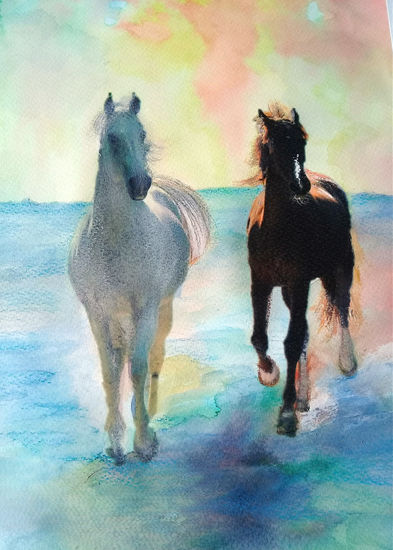 GALOPE DE LUZ Watercolour Paper Marine Painting