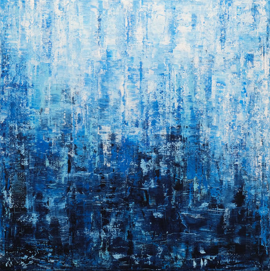 Oceanic Blue Fantasy Acrylic Canvas Marine Painting