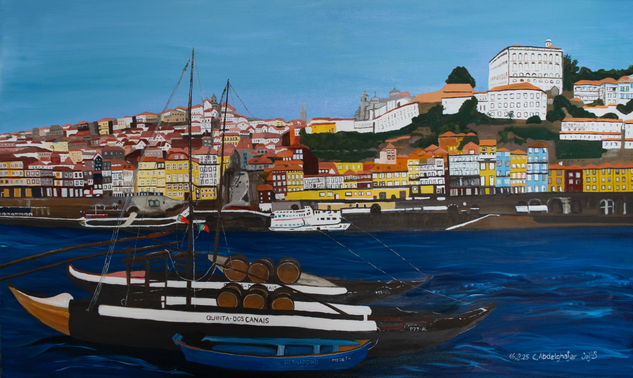 Porto's famous harbor Óleo Lienzo Paisaje