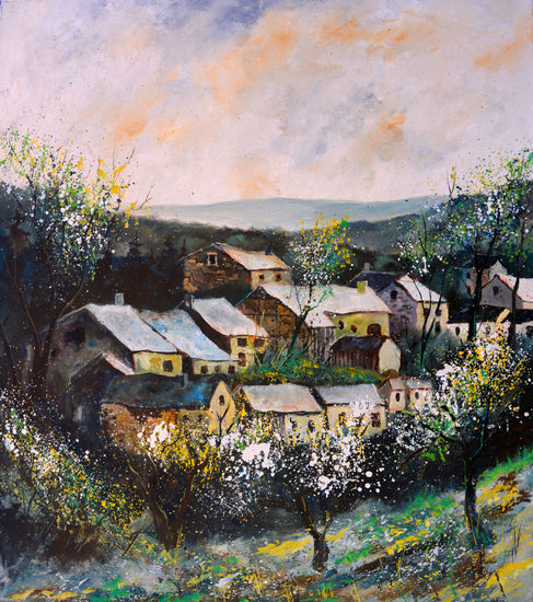 A village in my countryside 7825 Óleo Lienzo Paisaje