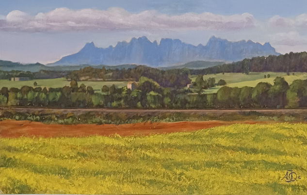 Montserrat en azul Acrílico Otros Paisaje