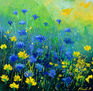 Blue and yellow cornflowers