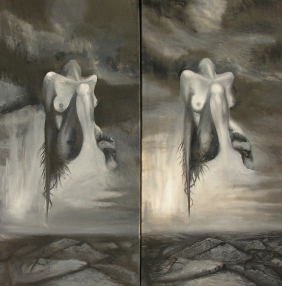 Lógica (pintura estereoscopica, partes izquierda y derecha)