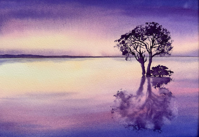 Calming silence Acuarela Papel Paisaje