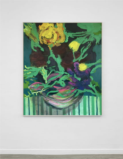 Green Flowers Media Mixta Lienzo Retrato