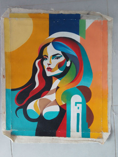 Mujer Pop Art Acrylic Canvas Portrait