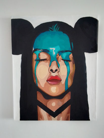 Mujer en Pop Art Acrílico Lienzo Retrato