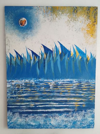 Veleros en Abstracto Acrylic Canvas Marine Painting