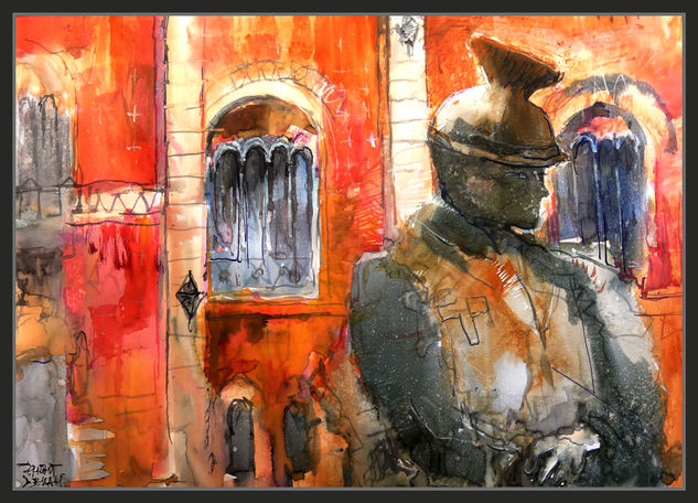 MUSEO HISTORIA MILITAR-VIENA-AUSTRIA-ARTE-PINTURA-ARSENAL-ACUARELAS-ESCULTURA-ULANO-EJERCITO IMPERIAL-PINTOR-ERNEST DESCALS Watercolour Paper Landscaping