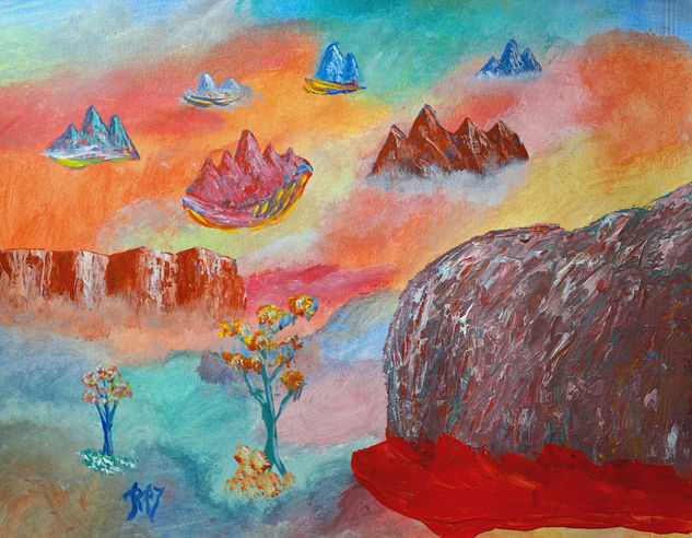 Pretty mountains. ABSTRACT...Paseando por un mundo desconocido Acrílico Papel Paisaje