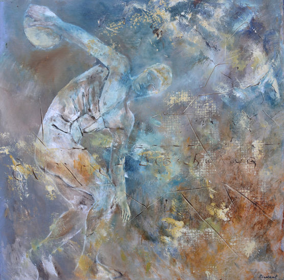 Discobolus Oil Canvas Figure Painting