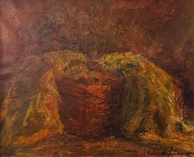Cesto Óleo Lienzo Bodegones