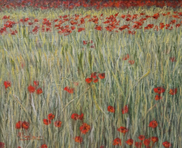 Amapolas Oil Canvas Floral Painting