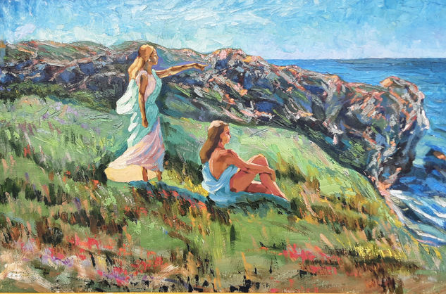 Ellos estan esperando Oil Canvas Landscaping