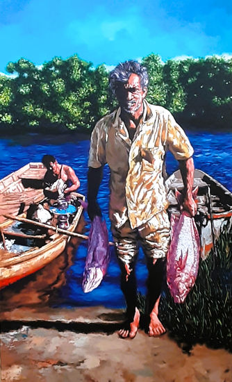 playa la boca Acrylic Canvas Marine Painting