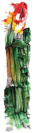 Distance II Acrylic Card Figure Painting