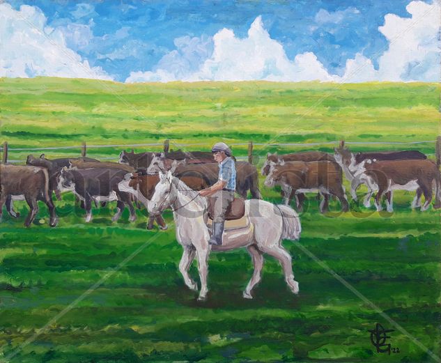 Gaucho Acrílico Tabla Paisaje