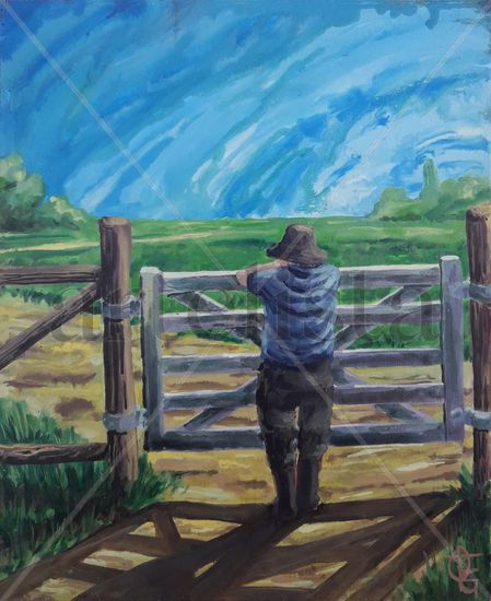 Tranquera Acrílico Tabla Paisaje