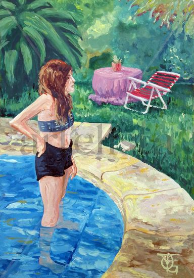 Pileta Acrylic Panel Figure Painting