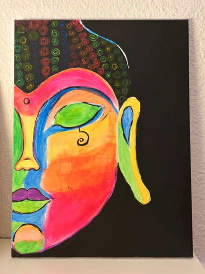 Serenidad en colores Acrylic Canvas Figure Painting
