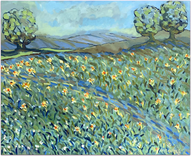 The fields will bloom again Oil Canvas Landscaping