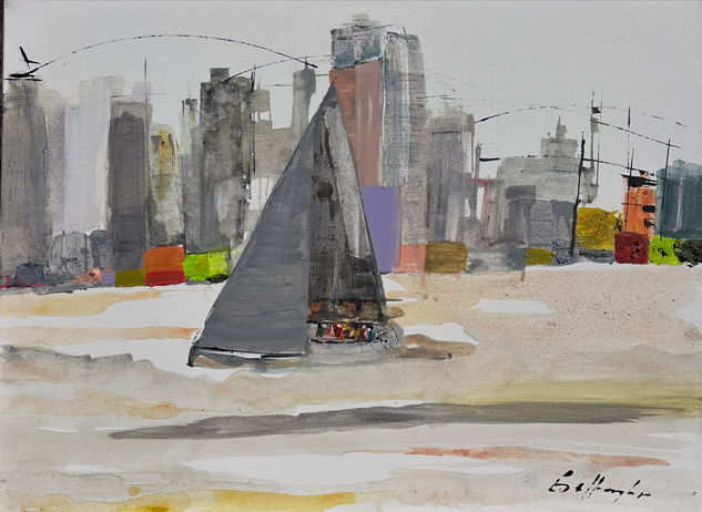 Aurelio Acrylic Textile Marine Painting