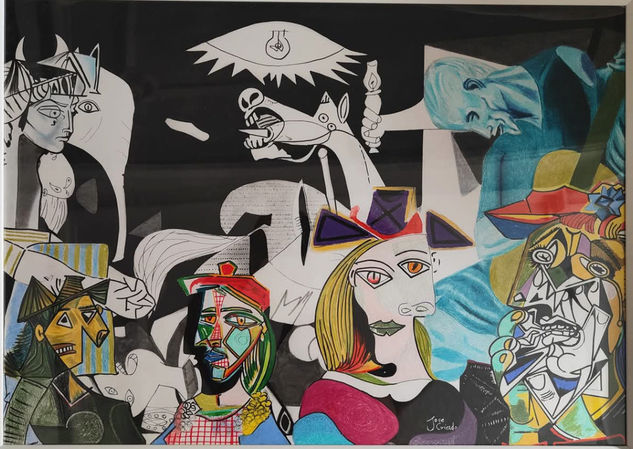 Caos, GUERNICA Y FEMINISMO A TRAVÉS DEL CUBISMO Cartulina Figura