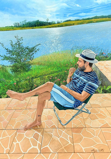 Encargo Acrylic Textile Figure Painting