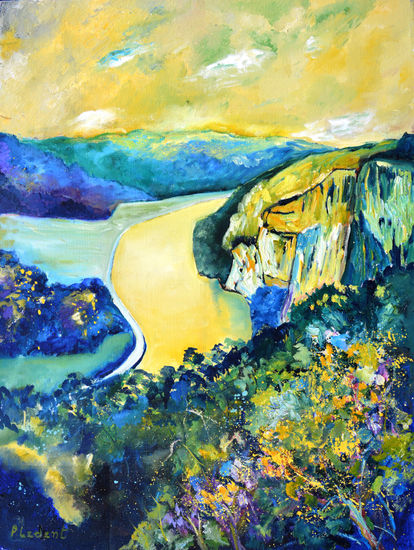 Yellow river Oil Canvas Landscaping