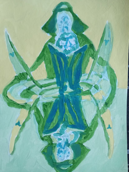 Justicia Gouache Card Figure Painting
