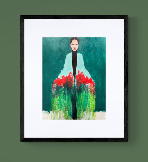 Girl with a Bouquet Media Mixta Cartulina Figura