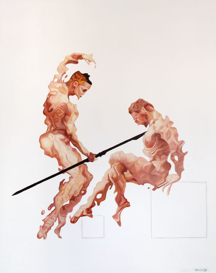 Telefo y Aquiles, la herida abierta Oil Canvas Figure Painting