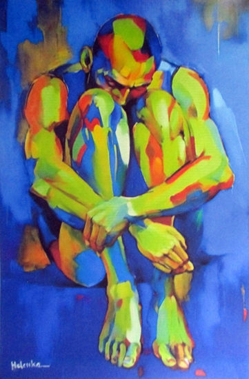 "Silent Intensity" Acrylic Canvas Figure Painting