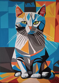 Cat Colored 30x40...