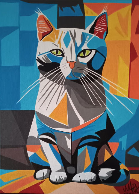Cat Colored 30x40...